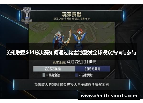 英雄联盟S14总决赛如何通过奖金池激发全球观众热情与参与